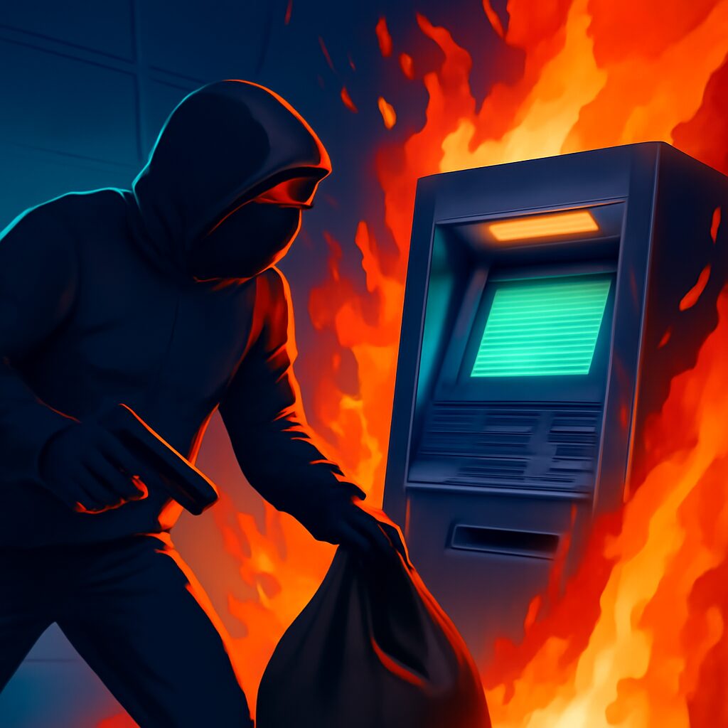 ATM Inferno: Failed Heist Ends in Flames
